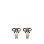 Orecchini CRYSTAL BOW PEARL EARRINGS RS26 631E P  SELF-PORTRAIT