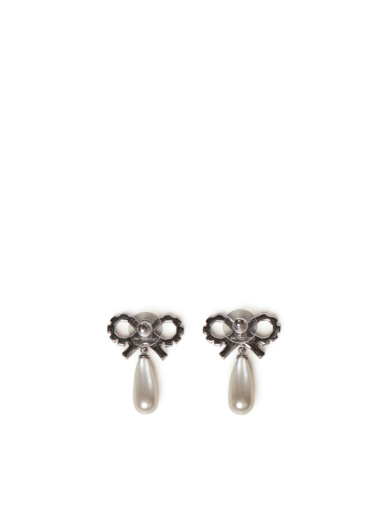 Orecchini CRYSTAL BOW PEARL EARRINGS RS26 631E P  SELF-PORTRAIT