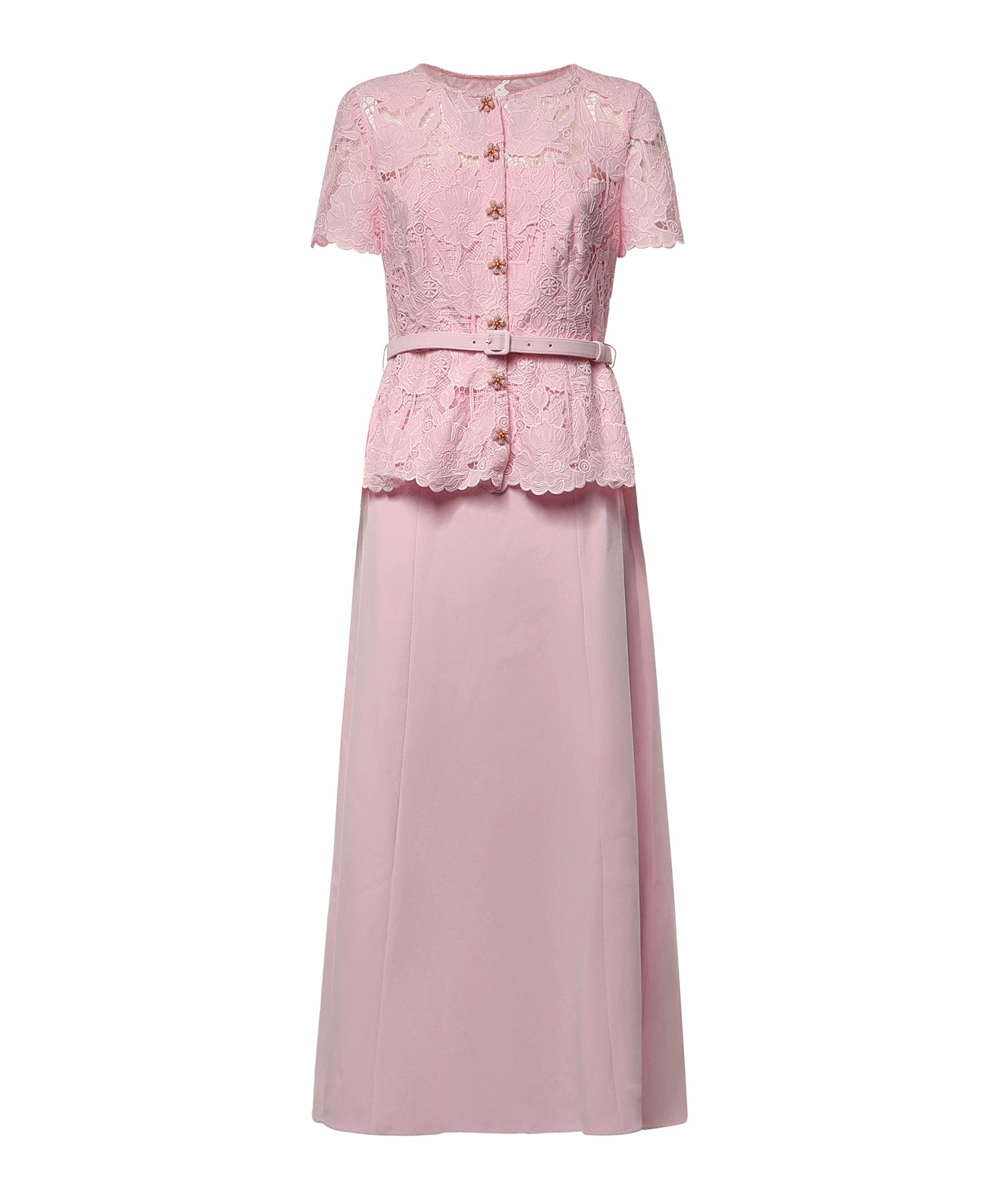 Abiti PINK LACE CREPE MIDI DRESS SS26 020M P P SELF-PORTRAIT