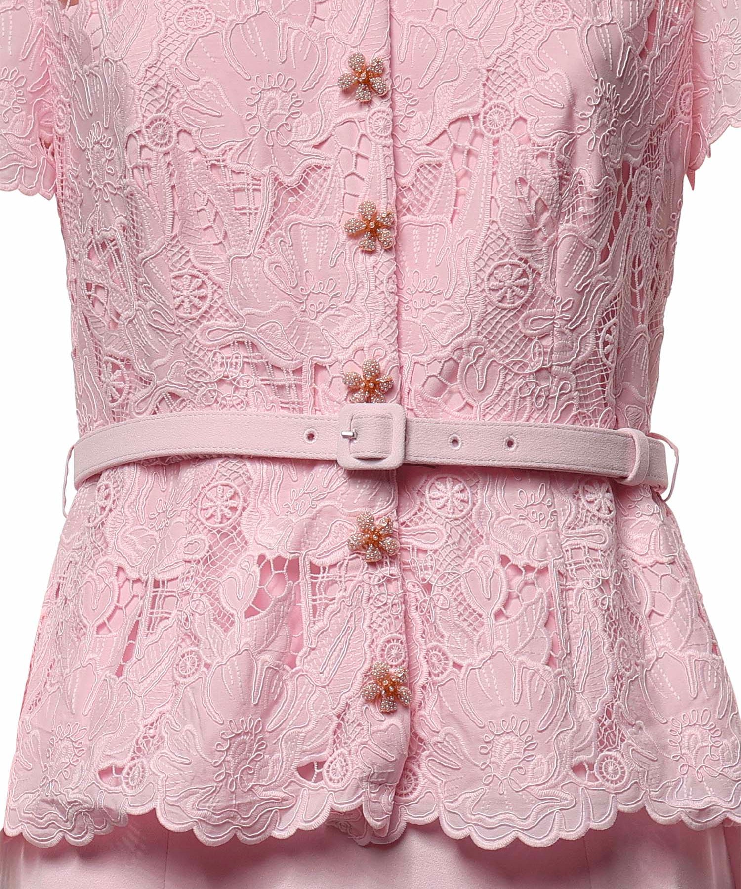 Abiti PINK LACE CREPE MIDI DRESS SS26 020M P P SELF-PORTRAIT