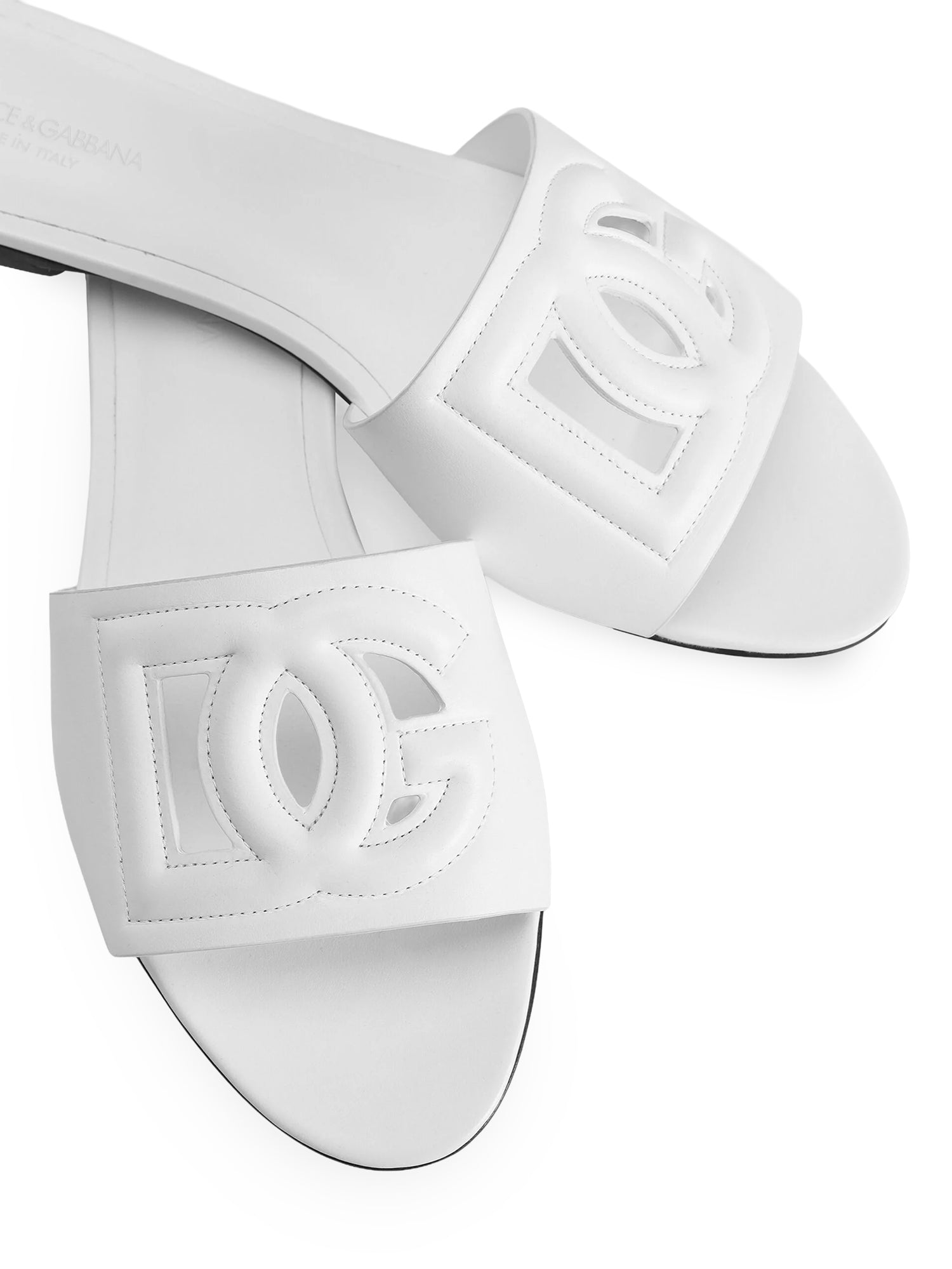 Sandali FLAT SLIDES BIANCO CQ0436 AY329 80001 80001 DOLCE & GABBANA