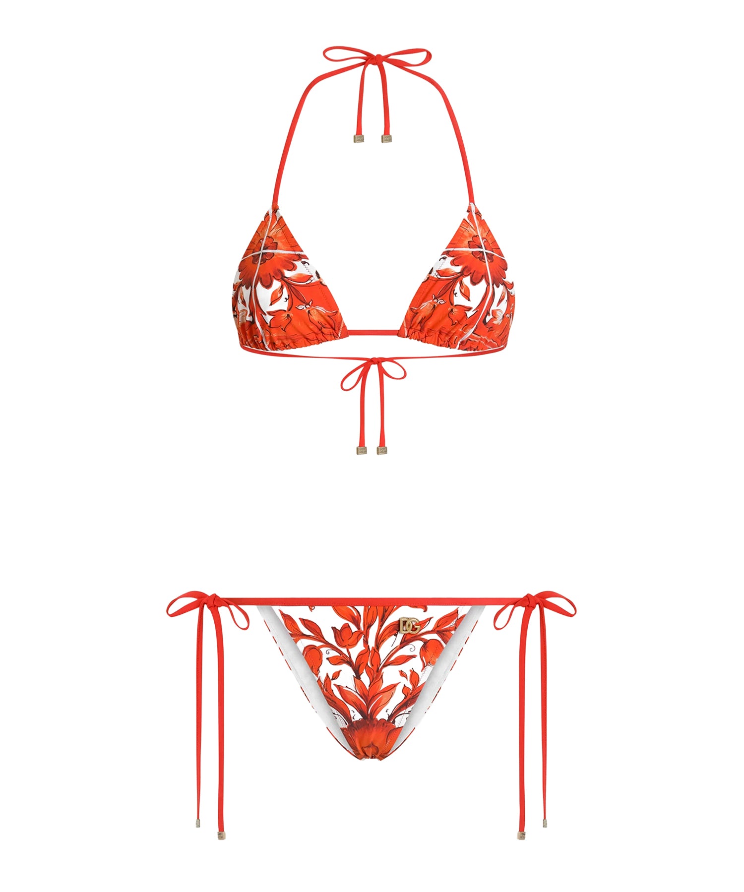 Costumi Da Bagno SLIDING TRIANG+TANGA MAIOLICA 7 ORANGE O8A23J ONO19 IX3TN IX3TN DOLCE & GABBANA