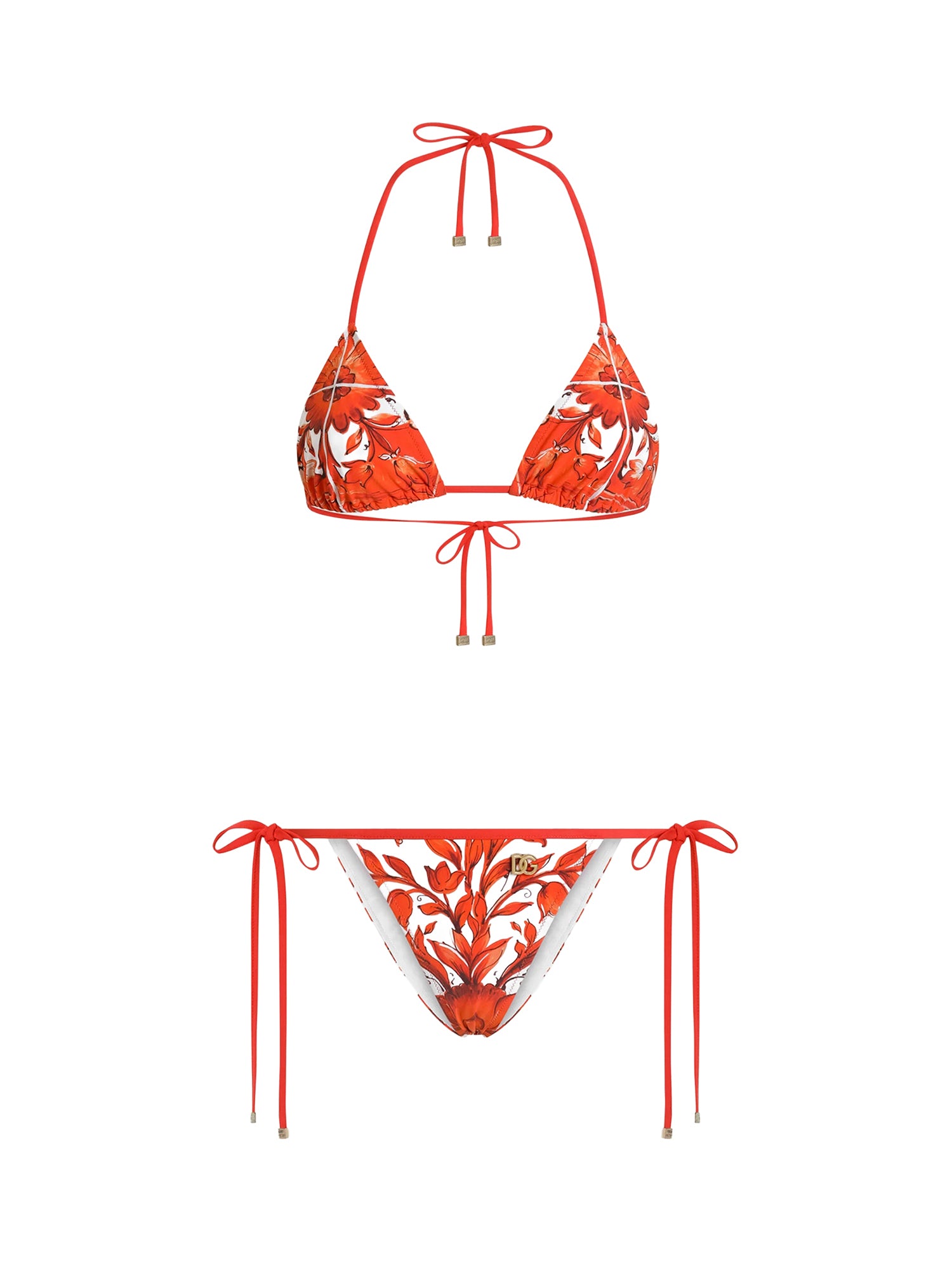 Costumi Da Bagno SLIDING TRIANG+TANGA MAIOLICA 7 ORANGE O8A23J ONO19 IX3TN IX3TN DOLCE & GABBANA