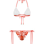 Costumi Da Bagno SLIDING TRIANG+TANGA MAIOLICA 7 ORANGE O8A23J ONO19 IX3TN IX3TN DOLCE & GABBANA
