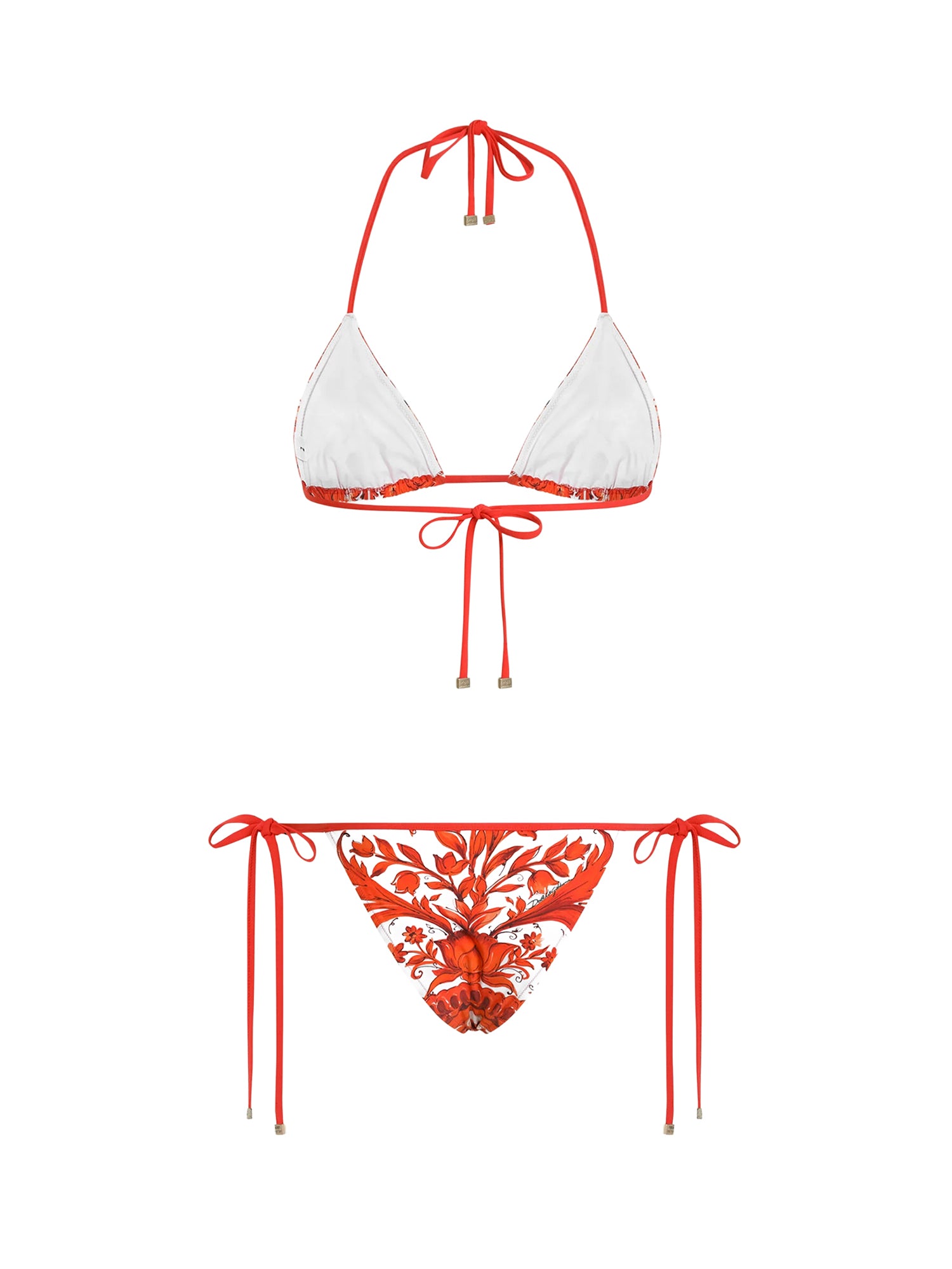 Costumi Da Bagno SLIDING TRIANG+TANGA MAIOLICA 7 ORANGE O8A23J ONO19 IX3TN IX3TN DOLCE & GABBANA