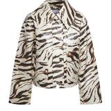 Giubbini  PRINTED LAMINATED COTTON CANVAS BARN JACKET EGRET A1130009 135 135 GANNI