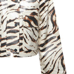 Giubbini  PRINTED LAMINATED COTTON CANVAS BARN JACKET EGRET A1130009 135 135 GANNI