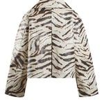Giubbini  PRINTED LAMINATED COTTON CANVAS BARN JACKET EGRET A1130009 135 135 GANNI