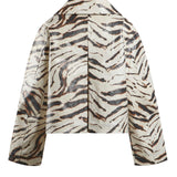Giubbini  PRINTED LAMINATED COTTON CANVAS BARN JACKET EGRET A1130009 135 135 GANNI