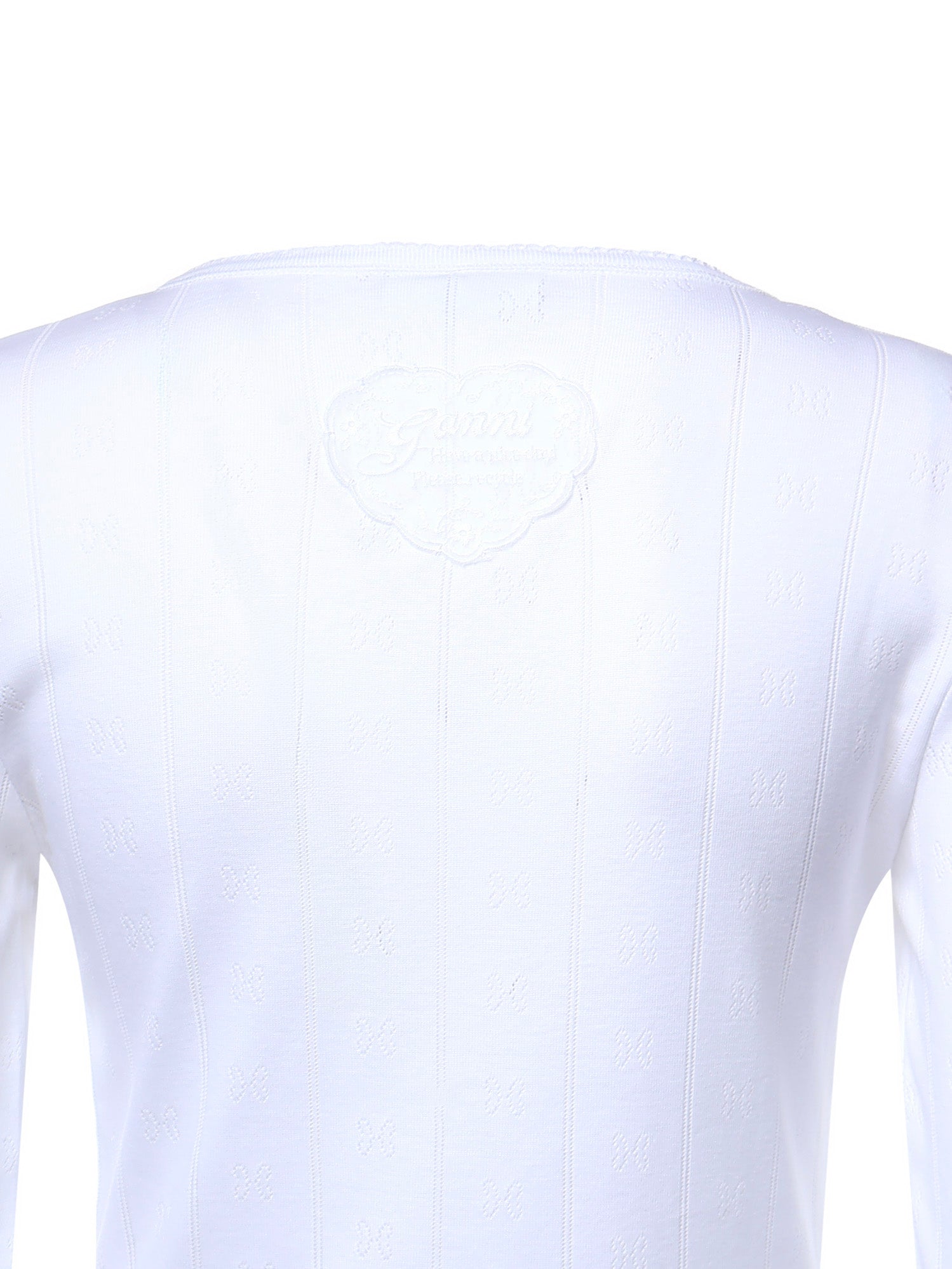 Top  COMPACT POINTELLE RIB JERSEY LS BUTTON TOP BRIGHT WHITE A1040448 151 151 GANNI