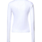 Top  COMPACT POINTELLE RIB JERSEY LS BUTTON TOP BRIGHT WHITE A1040448 151 151 GANNI
