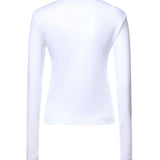 Top  COMPACT POINTELLE RIB JERSEY LS BUTTON TOP BRIGHT WHITE A1040448 151 151 GANNI