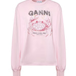 T-shirt BASIC COTTON JERSEY LONGSLEEVE CRAB CHALK PINK A1050242 868 868 GANNI