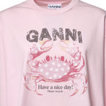 T-shirt BASIC COTTON JERSEY LONGSLEEVE CRAB CHALK PINK A1050242 868 868 GANNI