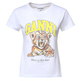 T-shirt BASIC COTTON JERSEY BABY FIT TIGER BRIGHT WHITE A1050258 151 151 GANNI