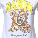 T-shirt BASIC COTTON JERSEY BABY FIT TIGER BRIGHT WHITE A1050258 151 151 GANNI