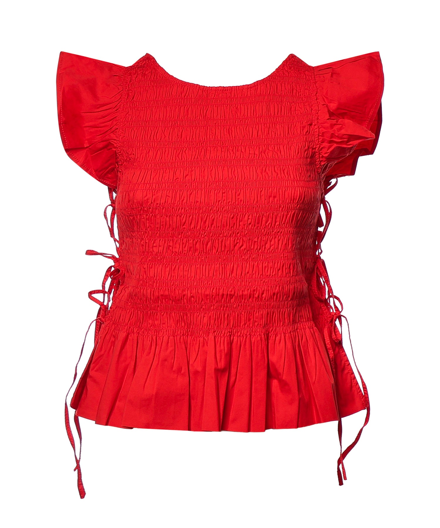Top  STRETCH COTTON ANGEL SLEEVE SMOCKED TOP GOJI BERRY A1040422 06P 06P GANNI