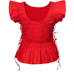 Top  STRETCH COTTON ANGEL SLEEVE SMOCKED TOP GOJI BERRY A1040422 06P 06P GANNI