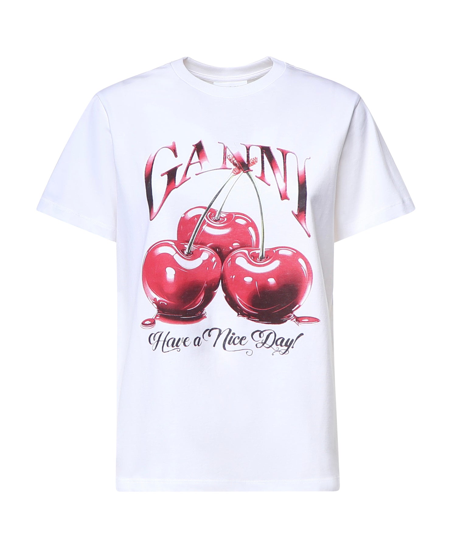 T-shirt BASIC JERSEY CHERRY RELAXED T-SHIRT BRIGHT WHITE T4004 151 151 GANNI