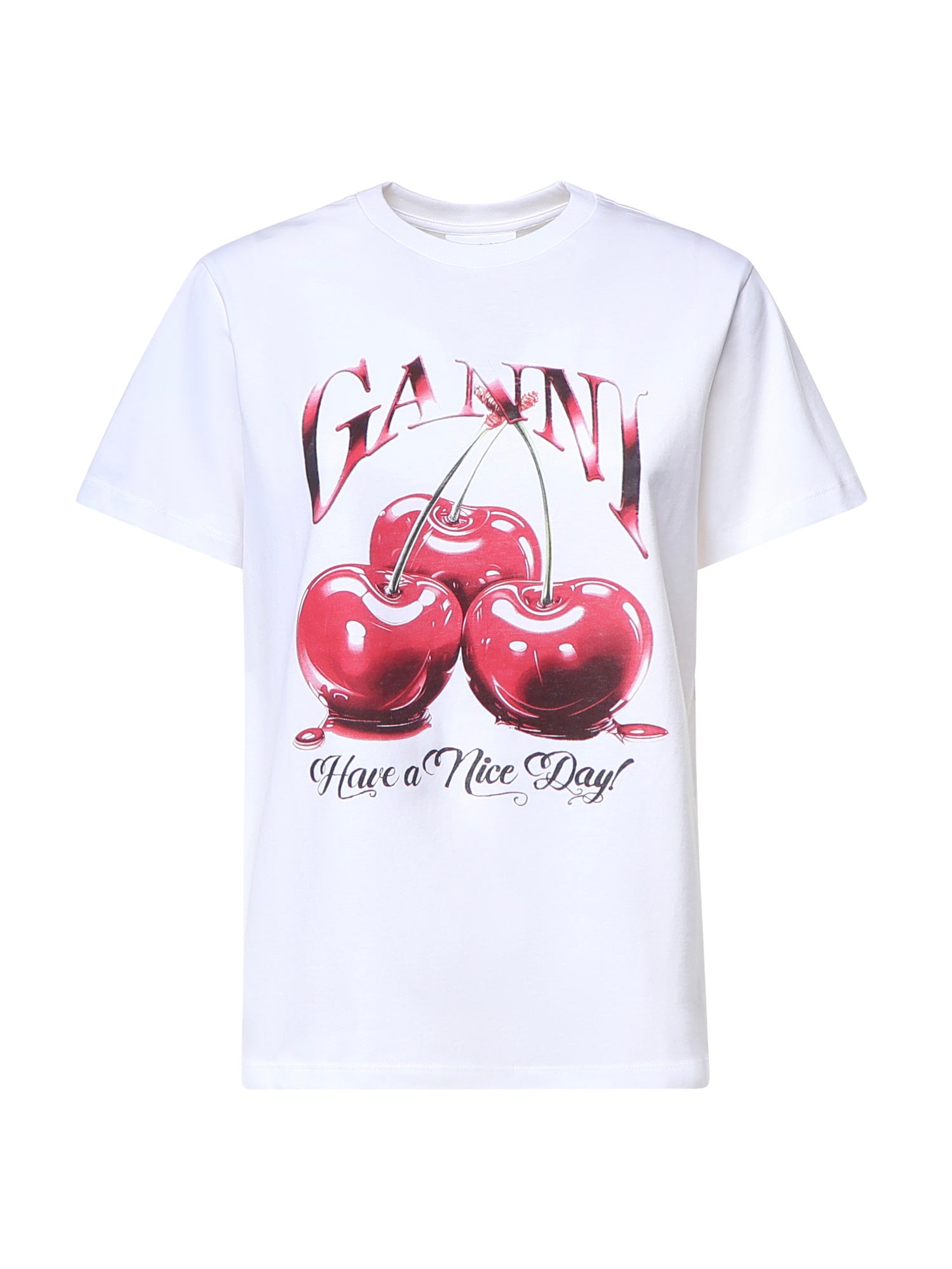 T-shirt BASIC JERSEY CHERRY RELAXED T-SHIRT BRIGHT WHITE T4004 151 151 GANNI