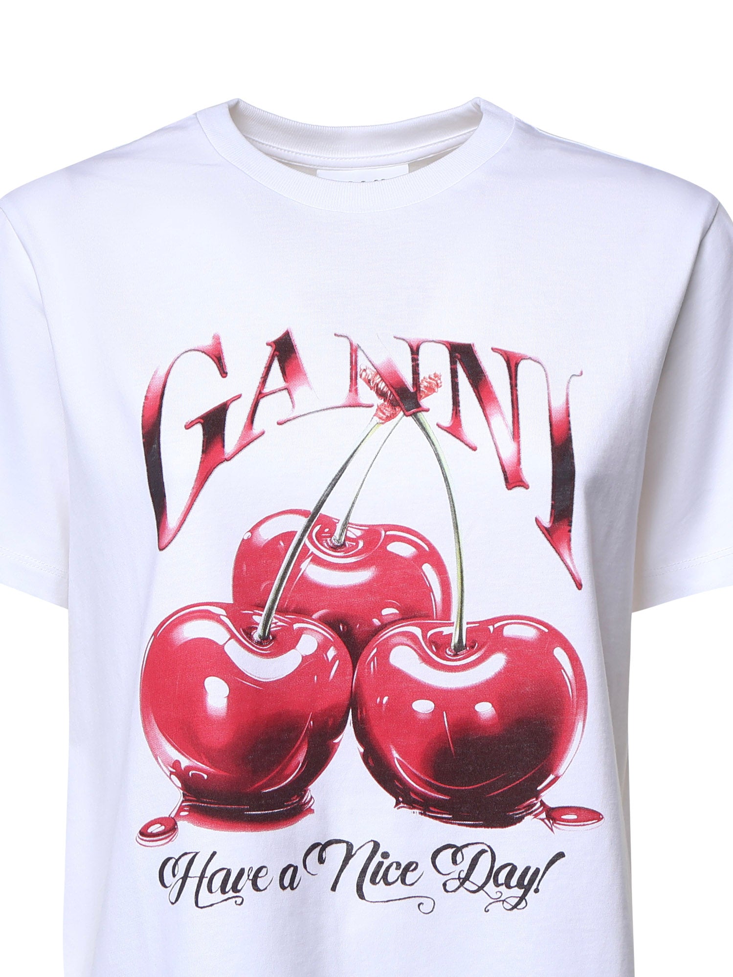 T-shirt BASIC JERSEY CHERRY RELAXED T-SHIRT BRIGHT WHITE T4004 151 151 GANNI