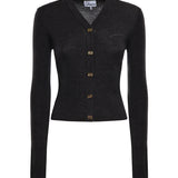 Cardigan MINI RIBBED MERINO CARDIGAN PHANTOM K2474 252 252 GANNI