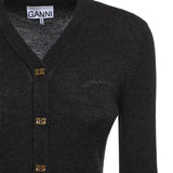 Cardigan MINI RIBBED MERINO CARDIGAN PHANTOM K2474 252 252 GANNI