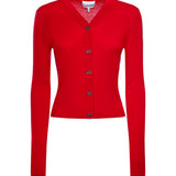 Cardigan MINI RIBBED MERINO CARDIGAN GOJI BERRY A1160012 06P 06P GANNI
