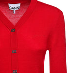 Cardigan MINI RIBBED MERINO CARDIGAN GOJI BERRY A1160012 06P 06P GANNI