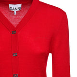Cardigan MINI RIBBED MERINO CARDIGAN GOJI BERRY A1160012 06P 06P GANNI