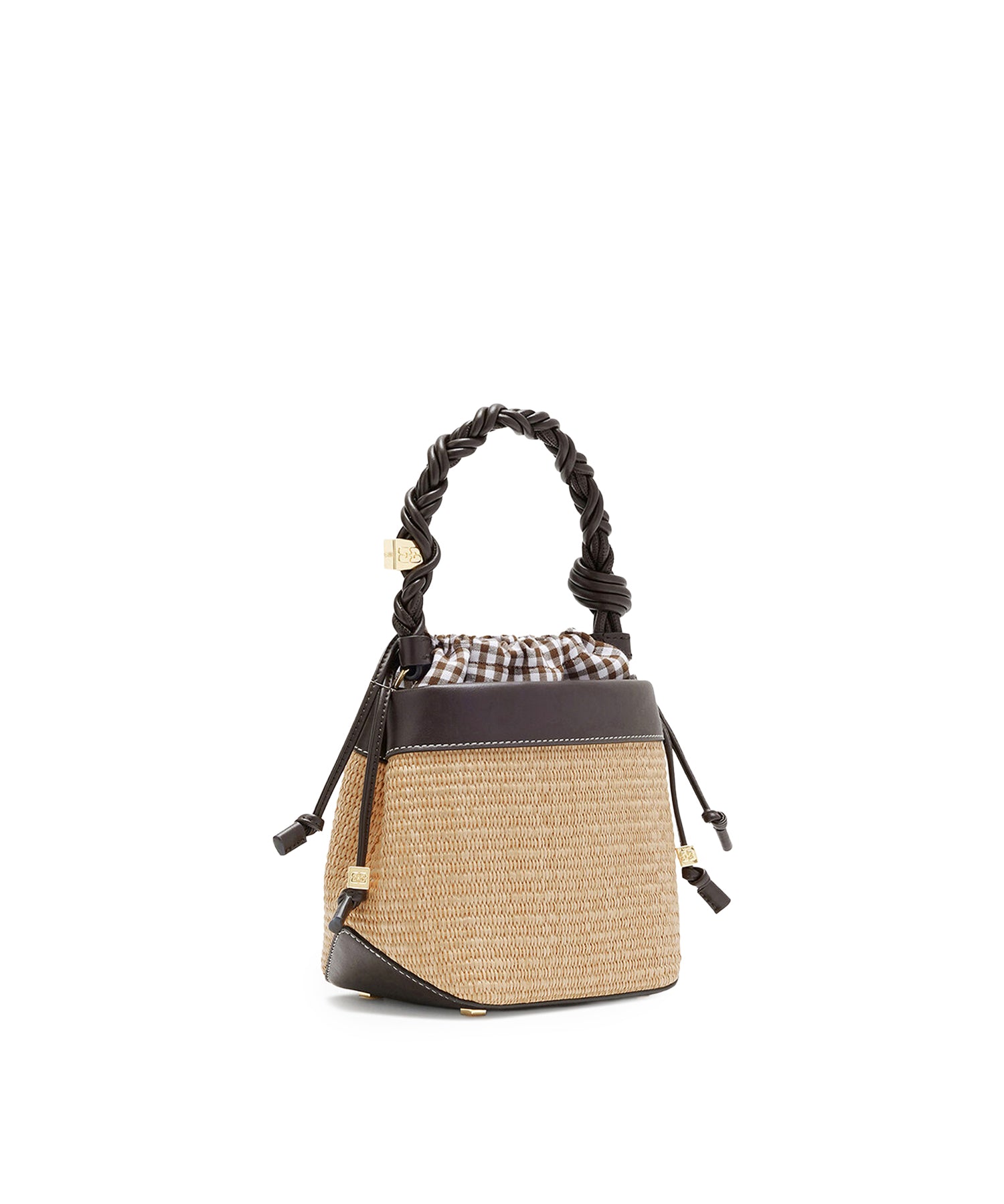 Borse BOU BUCKET RAPHIA SEAL BROWN C2080022 901 901 GANNI