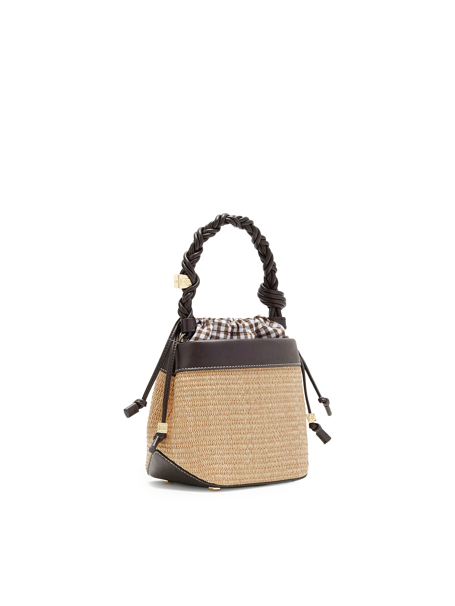Borse BOU BUCKET RAPHIA SEAL BROWN C2080022 901 901 GANNI