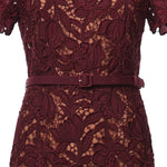 Abiti BURGUNDY LACE MIDI DRESS PF26 107M BU BURBERRY SELF-PORTRAIT