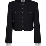 Giubbini  BLACK BUTTON DOWN JKT PF26 006J B BLACK SELF-PORTRAIT