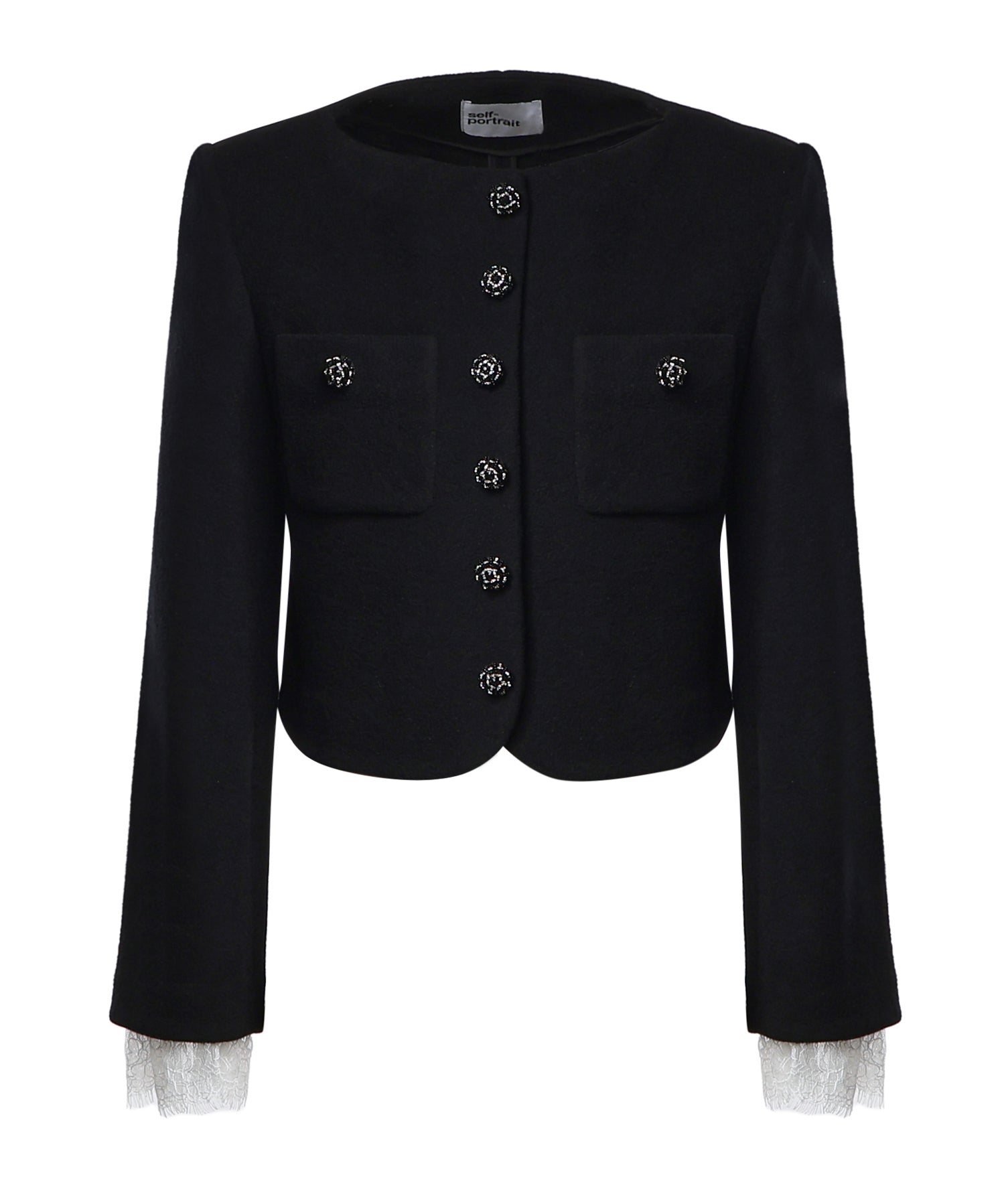 Giubbini  BLACK BUTTON DOWN JKT PF26 006J B BLACK SELF-PORTRAIT