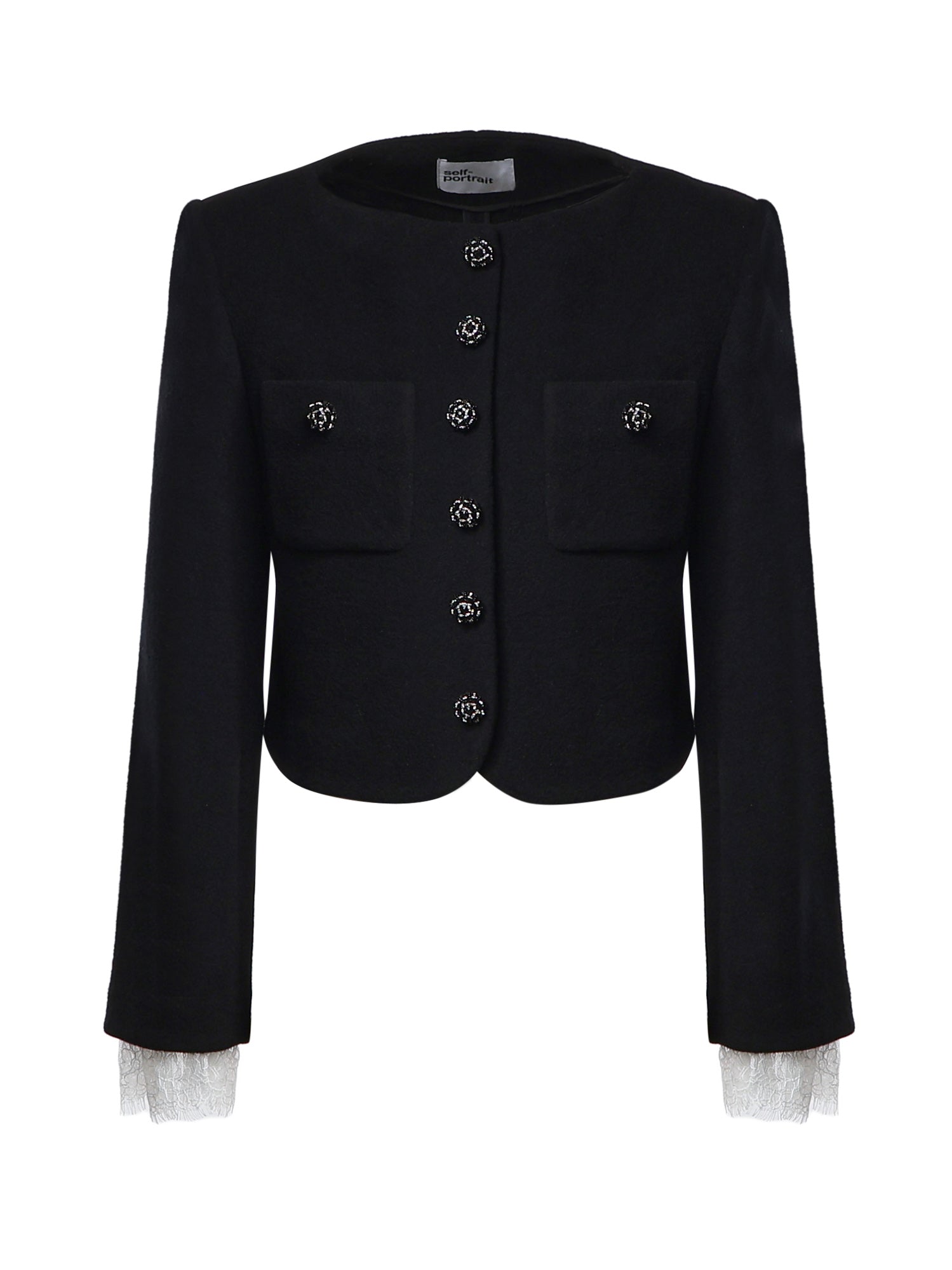 Giubbini  BLACK BUTTON DOWN JKT PF26 006J B BLACK SELF-PORTRAIT