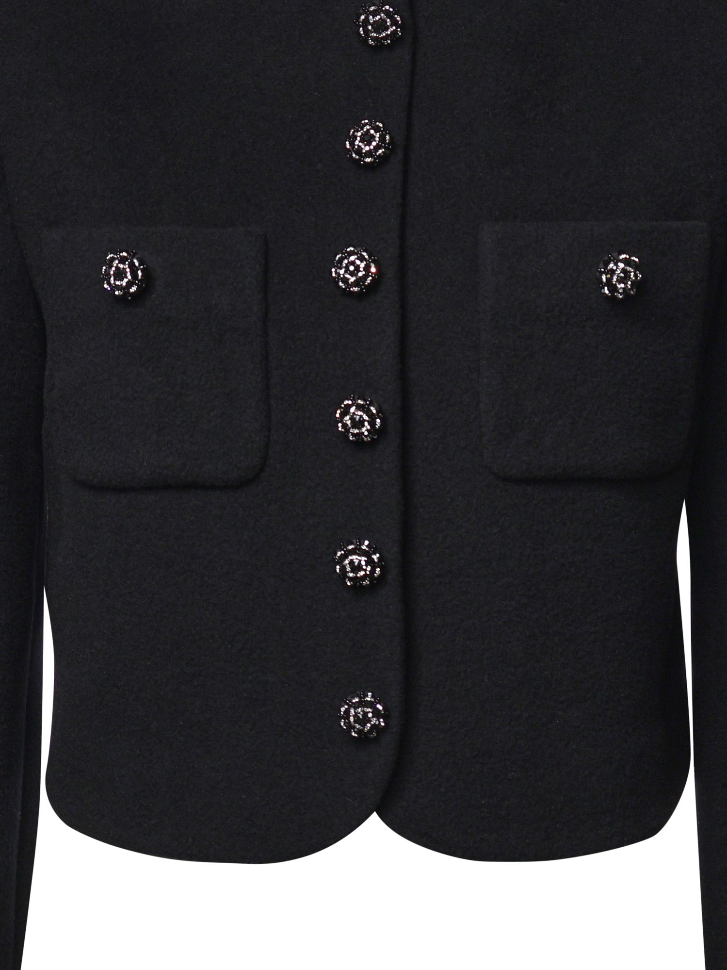 Giubbini  BLACK BUTTON DOWN JKT PF26 006J B BLACK SELF-PORTRAIT