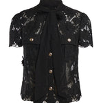 Top  BLACK LACE TIE TOP PF26 111T B BLACK SELF-PORTRAIT