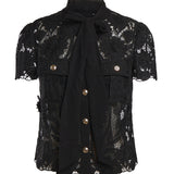 Top  BLACK LACE TIE TOP PF26 111T B BLACK SELF-PORTRAIT