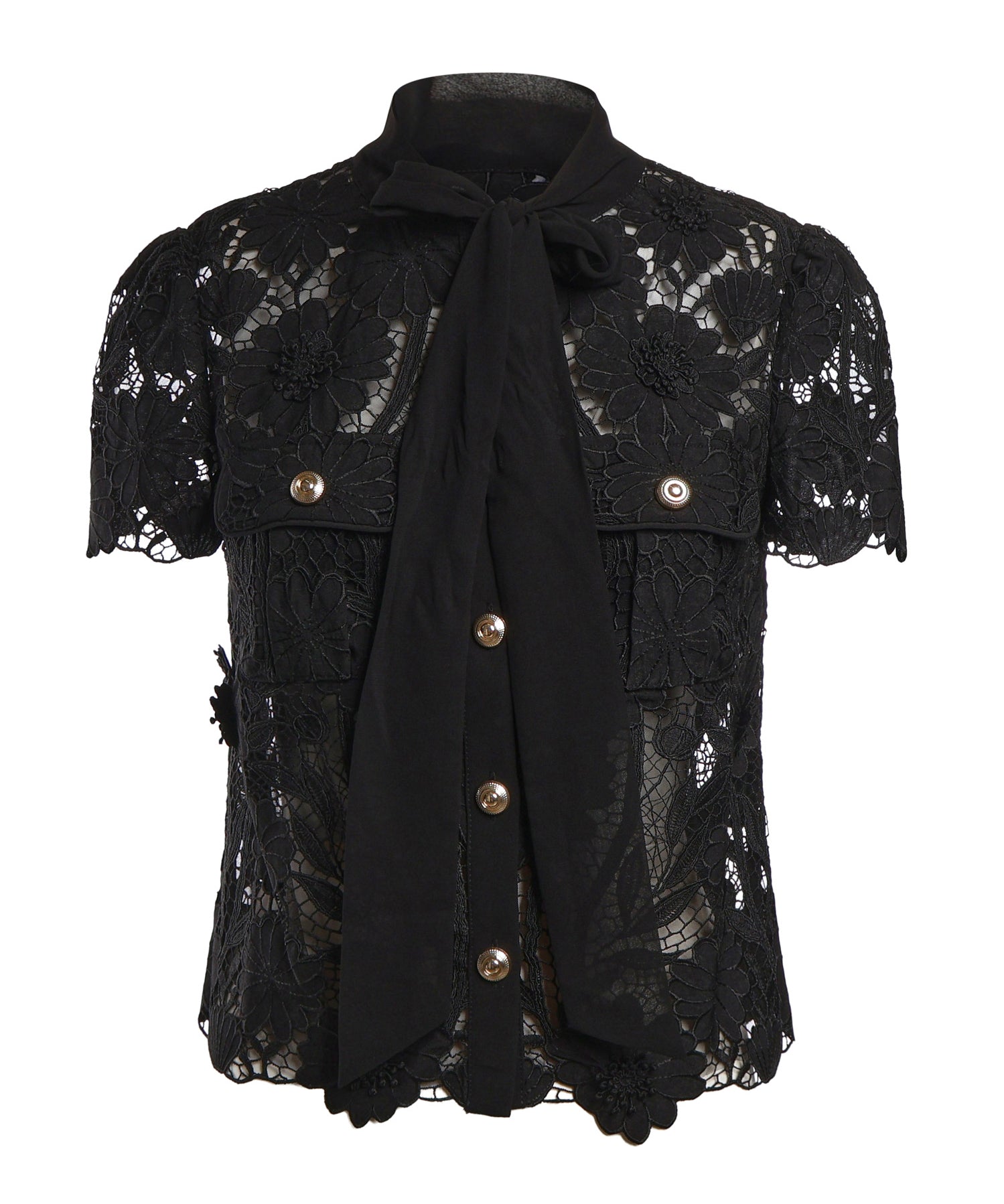 Top  BLACK LACE TIE TOP PF26 111T B BLACK SELF-PORTRAIT