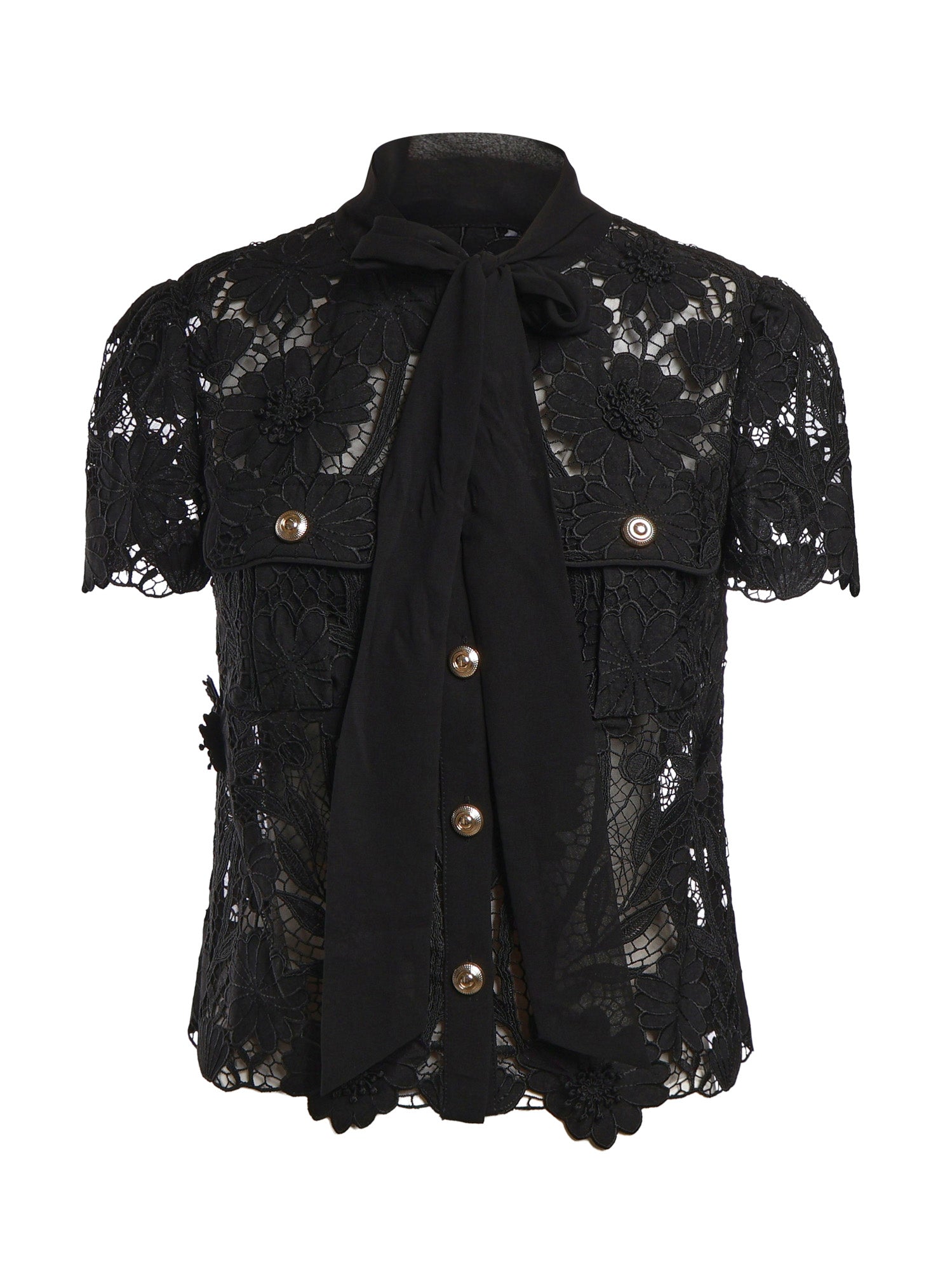 Top  BLACK LACE TIE TOP PF26 111T B BLACK SELF-PORTRAIT