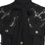 Top  BLACK LACE TIE TOP PF26 111T B BLACK SELF-PORTRAIT