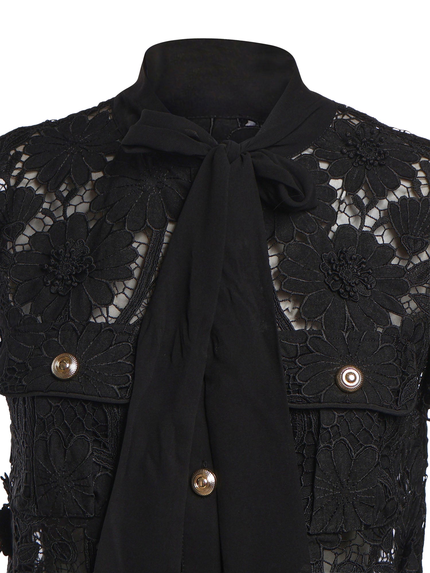 Top  BLACK LACE TIE TOP PF26 111T B BLACK SELF-PORTRAIT