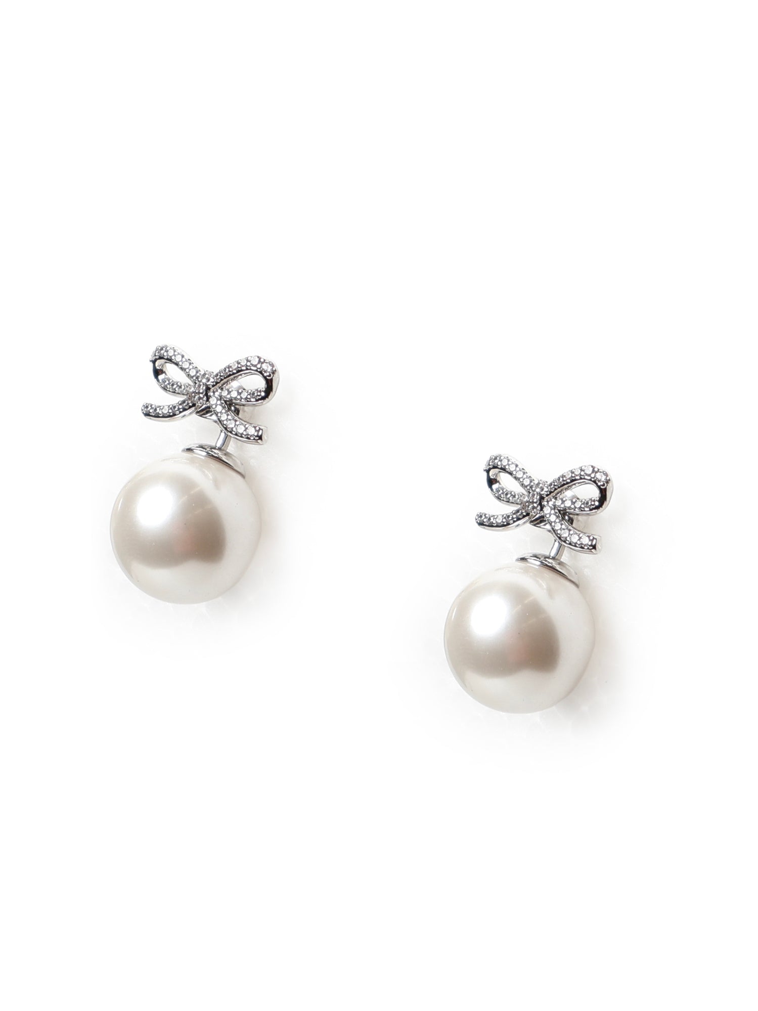 Orecchini BOW PEARL BACK EARRINGS PF26 604E SL CRYSTAL SELF-PORTRAIT