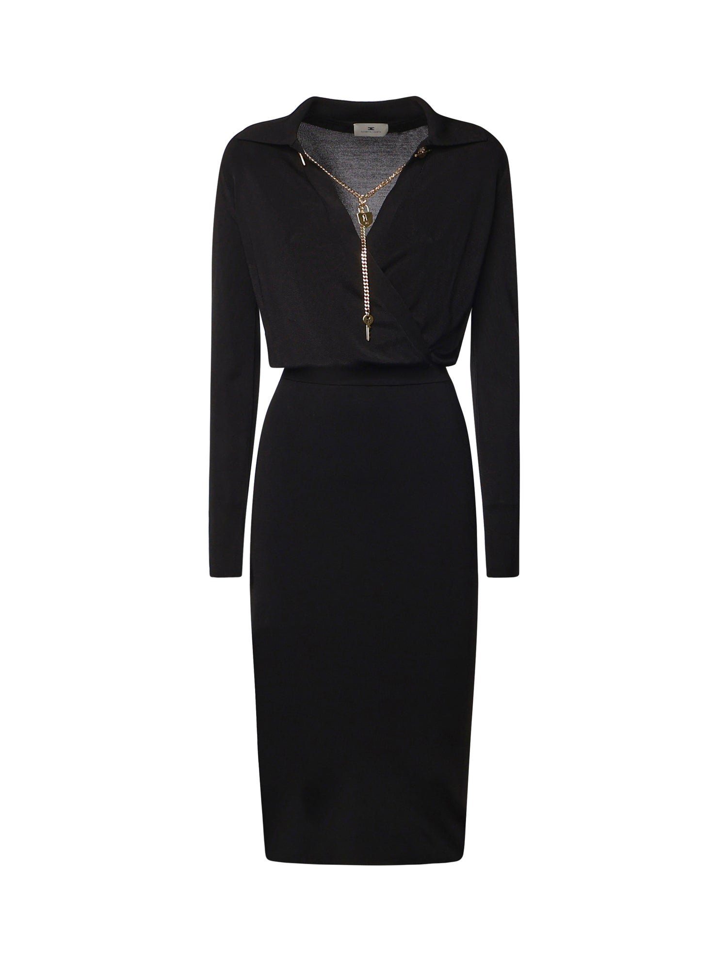Abito ABITO DI MAGLIA NERO AM19S66E2 110 110 ELISABETTA FRANCHI