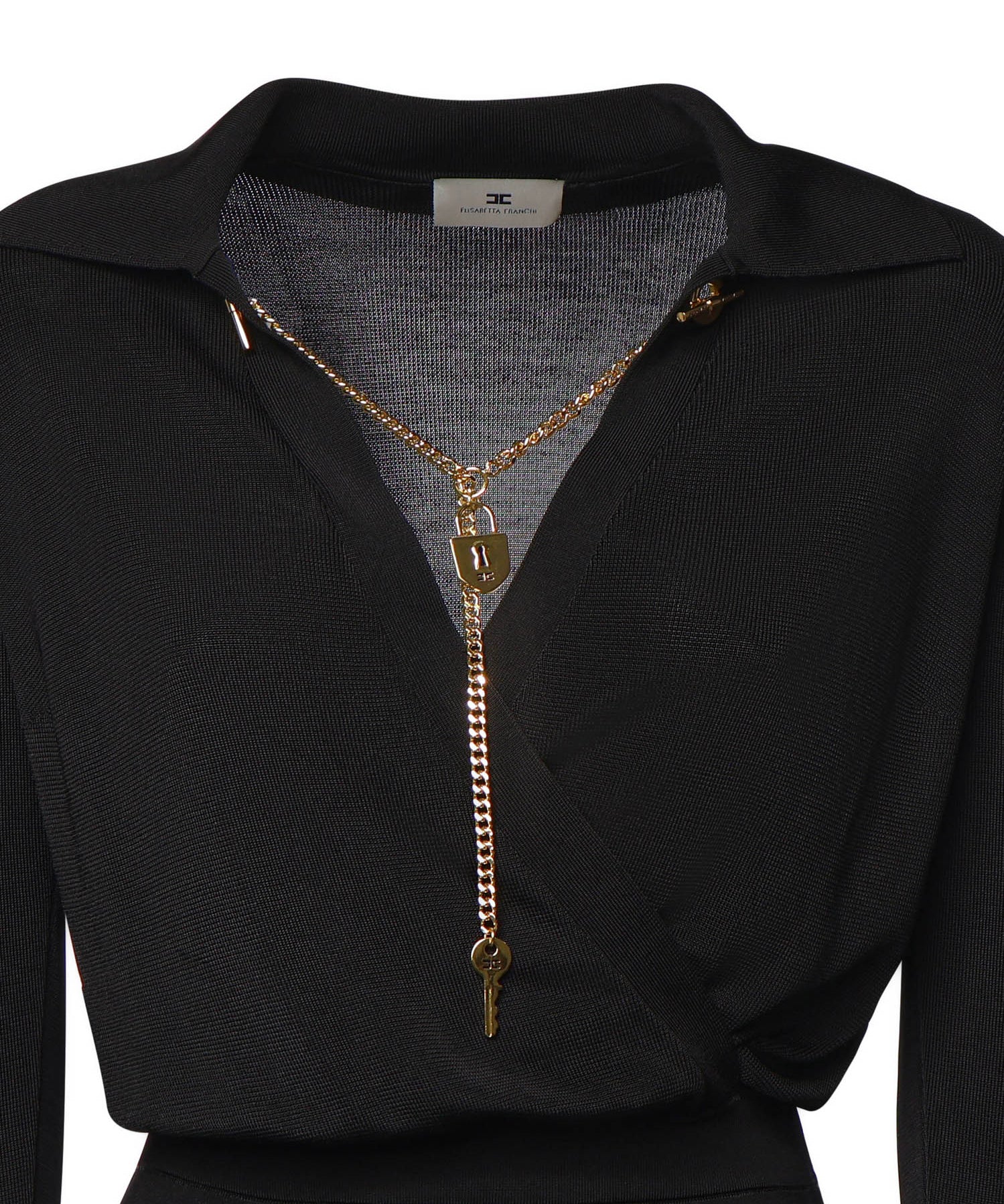 Abito ABITO DI MAGLIA NERO AM19S66E2 110 110 ELISABETTA FRANCHI