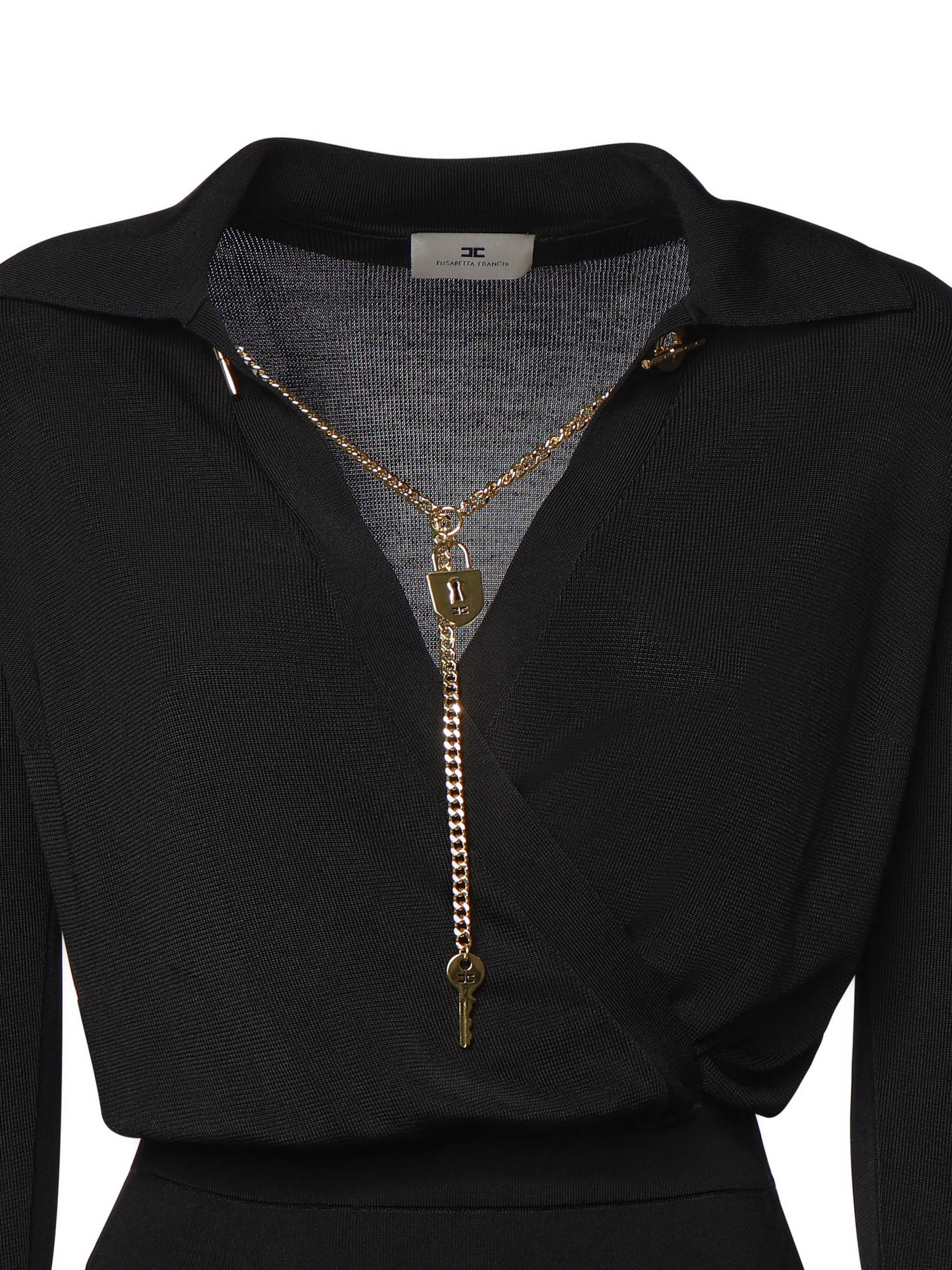 Abito ABITO DI MAGLIA NERO AM19S66E2 110 110 ELISABETTA FRANCHI