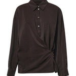 Camicie STRAIGHT COLLAR TWISTED SHIRT LICORICE SH1141 LF1308 BR532 BR532 LEMAIRE