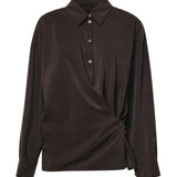 Camicie STRAIGHT COLLAR TWISTED SHIRT LICORICE SH1141 LF1308 BR532 BR532 LEMAIRE