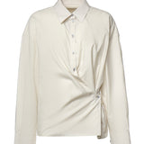 Camicie STRAIGHT COLLAR TWISTED SHIRT LIGHT CREAM SH1141 LF1500 WH048 WH048 LEMAIRE